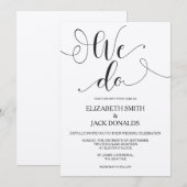 Rustikale Einladungskarte für Hochzeiten - Kalligr Einladung (Vorne/Hinten)