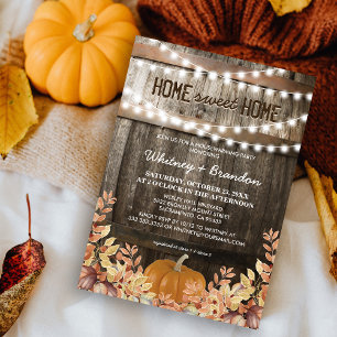 Rustikale Einweihungsparty im Herbststil Einladung