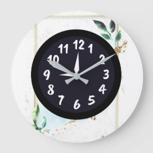 Rustikale einzigartige weiße Teal-Acryluhr Große Wanduhr