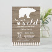 Rustikale Eisbär-Babyparty-Einladung Einladung (Stehend Vorderseite)
