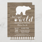 Rustikale Eisbär-Babyparty-Einladung Einladung (Vorne/Hinten)