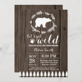 Rustikale Eisbär-Babyparty-Einladung Einladung (Vorne/Hinten)