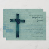 Rustikale Eisen-Kreuz-Hochzeits-Einladungen Einladung (Vorne/Hinten)