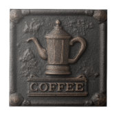 Rustikale Eisenstein-Kaffeekanne Fliese (Vorderseite)