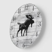 Rustikale Elch Holz große Uhr (Winkel)