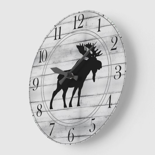 Rustikale Elch Holz große Uhr (Winkel)