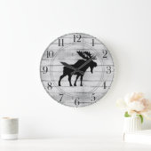 Rustikale Elch Holz große Uhr (Zuhause)