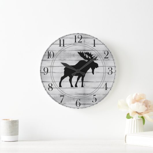 Rustikale Elch Holz große Uhr (Zuhause)