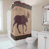 Rustikale Elch-Imitat Leder-Blick Wohngestaltung Duschvorhang (Beispiel)
