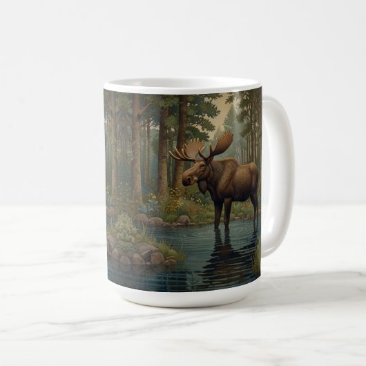 Rustikale Elchbäume, Wälder und Vegetation Kaffeetasse (VorderseiteRechts)