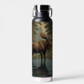 Rustikale Elche bohenhafte Waldwälder Grünflächen Trinkflasche (Vorne)
