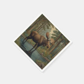 Rustikale Elche boho Wald Grünflächen Serviette (Ecke)