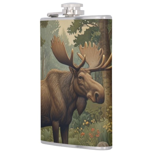 Rustikale Elche bohoboldes Waldgebiet Flachmann (Links)