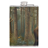 Rustikale Elche bohoboldes Waldgebiet Flachmann (Rückseite)