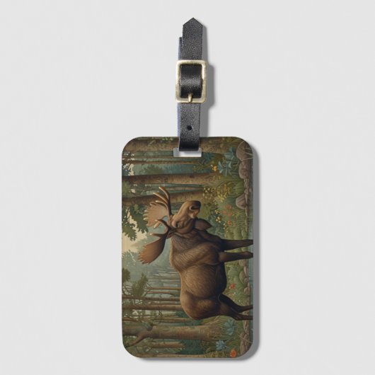 Rustikale Elche bohoboldes Waldgebiet Gepäckanhänger (Vorderseite Vertikal)