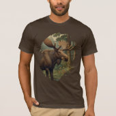 Rustikale Elche bohoboldes Waldgebiet T-Shirt (Vorderseite)