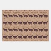 Rustikale Elche Imitate Leder Tiersortiment Niedli Geschenkpapier Set (Vorderseite)