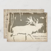 Rustikale Elche Jagd auf Wildtiere Einladungen (Vorne/Hinten)