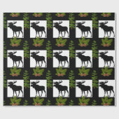 Rustikale Elche mit Kiefernbäumen Geschenkpapier (Flach)