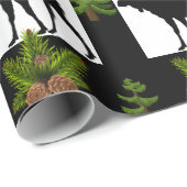Rustikale Elche mit Kiefernbäumen Geschenkpapier (Rolleneckpunkt)