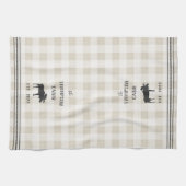 Rustikale Elche Personalisiert Kariert Geschirrtuch (Horizontal)