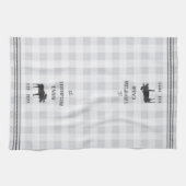 Rustikale Elche Personalisiert Kariert Geschirrtuch (Horizontal)