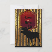 Rustikale Elche und goldene Aspen Bäume Hochzeit Save The Date (Vorderseite)