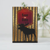 Rustikale Elche und goldene Aspen Bäume Hochzeit Save The Date (Stehend Vorderseite)