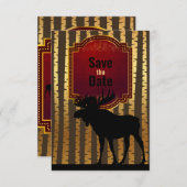 Rustikale Elche und goldene Aspen Bäume Hochzeit Save The Date (Vorne/Hinten)