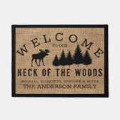 Rustikale Elche Willkommen in unserem Nacken des W Fußmatte (Vorderseite)