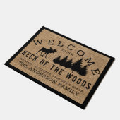 Rustikale Elche Willkommen in unserem Nacken des W Fußmatte (Schrägansicht)