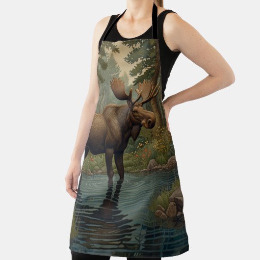 Rustikale Elchhirsche, bohobogische Waldlandschaft Schürze (InSitu)