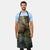 Rustikale Elchhirsche, bohobogische Waldlandschaft Schürze (Getragen)