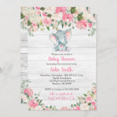 Rustikale Elefant Baby Dusche Einladungen für ein (Vorne/Hinten)