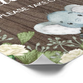 Rustikale Elefantenfavors / botanisches Party Poster (Ecke)