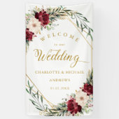 Rustikale Elegance-Blume, goldgeometrisch, Hochzei Banner (Vertikal)