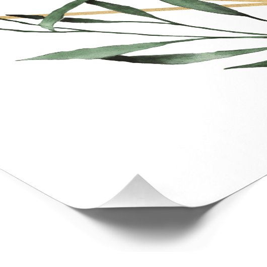 Rustikale Elegance-Blume, goldgeometrisch, Hochzei Poster (Ecke)