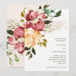 Rustikale Elegance   Blumenhochzeit Einladung