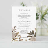 Rustikale Elegance Blumenzettel Begleitkarte (Stehend Vorderseite)