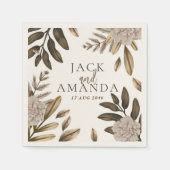 Rustikale Elegance Blumenzwiebeln Dekoration Servi Serviette (Vorderseite)