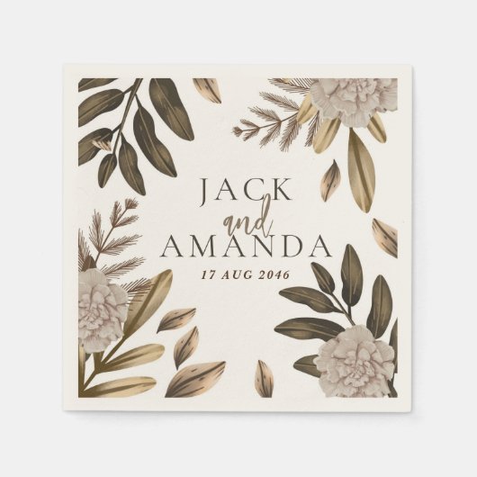 Rustikale Elegance Blumenzwiebeln Dekoration Servi Serviette (Vorderseite)