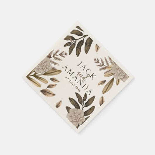 Rustikale Elegance Blumenzwiebeln Dekoration Servi Serviette (Ecke)