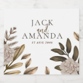 Rustikale Elegance Blumenzwiebelweinflaschen Schaumweinetikett (Einzelnes Label)