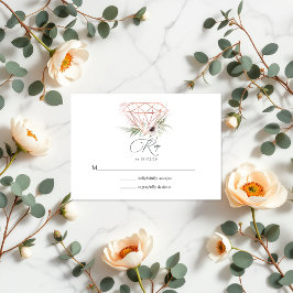 Rustikale Elegance Bronze Geometric Diamond Weddin RSVP Karte