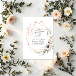 Rustikale Elegance Bronze Geometrische Probe Abend Einladung