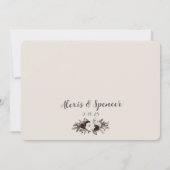 Rustikale Elegance Burgund Blumenhochzeit Einladung (Rückseite)