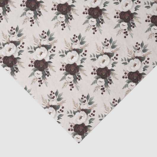 Rustikale Elegance Burgund Blumenhochzeit Seidenpapier (Ausschnitt)