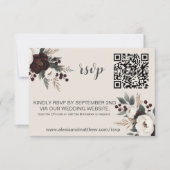 Rustikale Elegance Burgund & Cream RSVP Karte (Vorderseite)