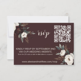 Rustikale Elegance Burgund & Cream RSVP Karte