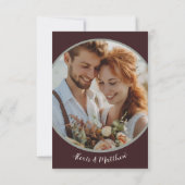 Rustikale Elegance Burgundy Floral Save the Date (Rückseite)